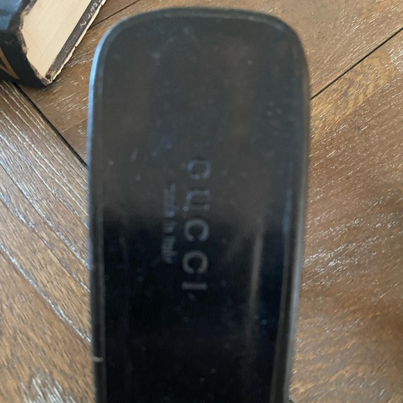 Authentic Gucci Black Mules with Gold Chain Detail - Picture 5 of 7